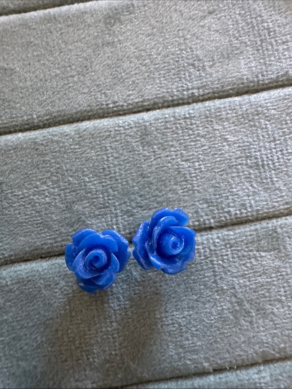 Blue Rose Resin Stud Earrings - Floral Resin Posts